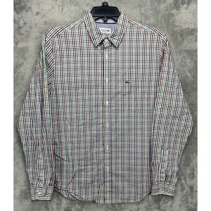 VTG LaCoste Izod Men's Regular Fit Shirt Sz‎ L Multicolor Plaid Cotton